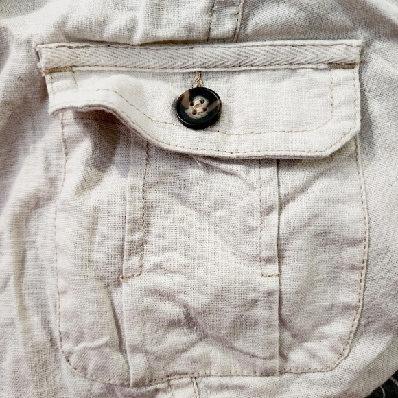 Lane Bryant Tan Tie Waist Military Jacket Linen Blend Women's Plus Size 22 EUC - Picture 3 of 10